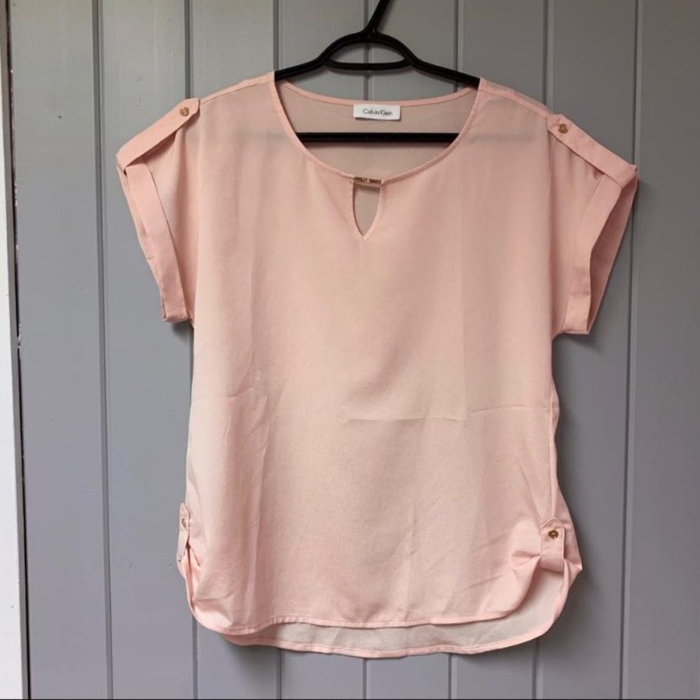 Sheer pink Calvin Klein top